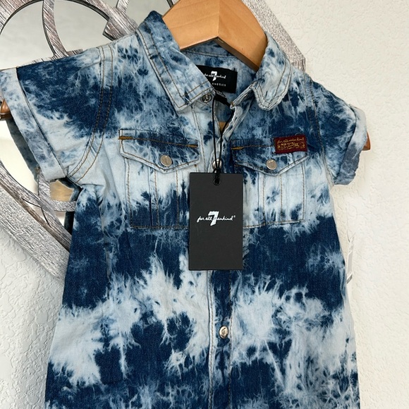 7 for All Mankind • Tie Dye Denim Romper - Picture 2 of 5